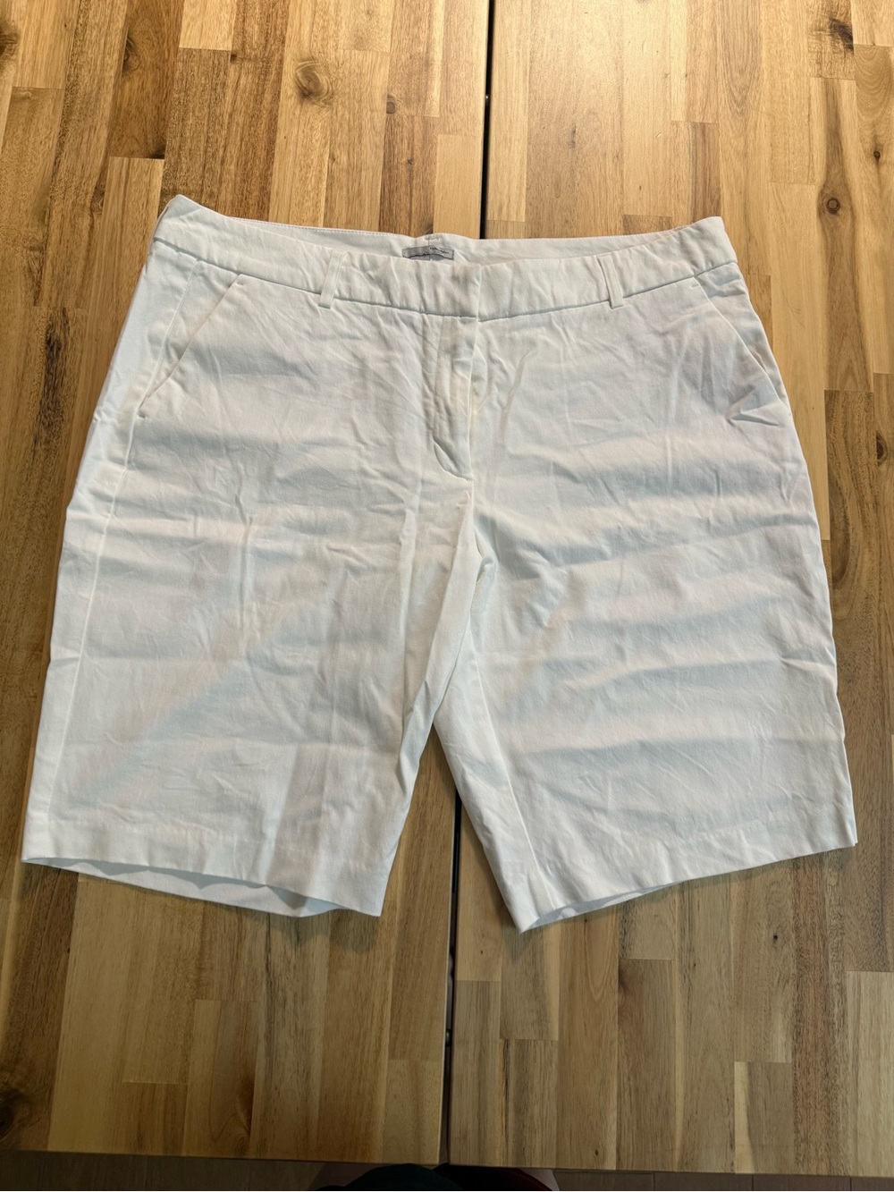 Halogen White Bermuda Shorts with Clean Front